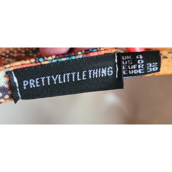 Y2K PrettyLittleThing Snake Skin Print Tube Top – Size 0 Trendy & Sexy - Picture 3 of 4